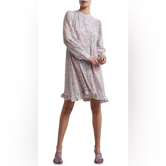 yas Dresses & Skirts - NWOT Yas Lini Puff-Sleeve Mini Floral Shirtdress